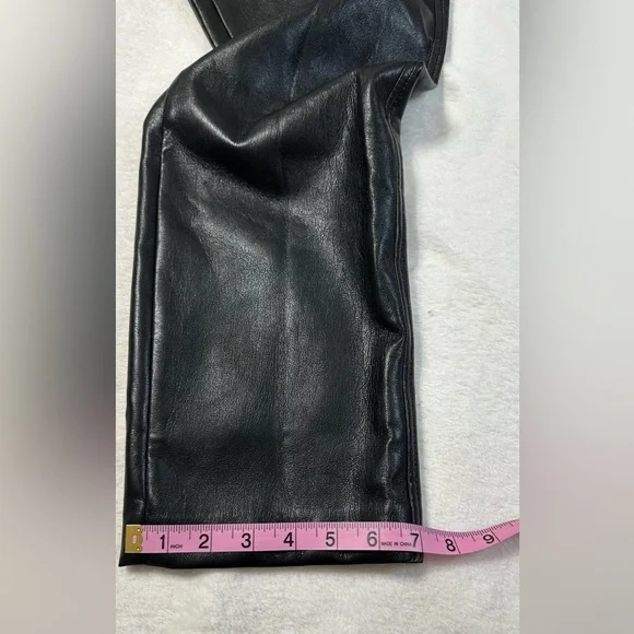 Aritzia Babaton Wide Leg Black Faux Leather Pants in Size 2 - Picture 9 of 16